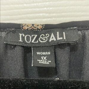Roz & Ali Classic Black Women's Blouse 1X